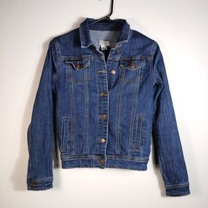 JUDY BLUE Dark Wash Blue Jean Jacket Womens‎ Size Small Original Denim BB30